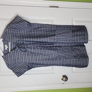 Umgee Chambray V-Neck Mini Dress, Women's Size Medium